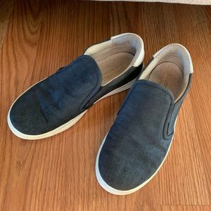 Leonardo kids leather navy blue slip on sneakers handmade in Italy 33
